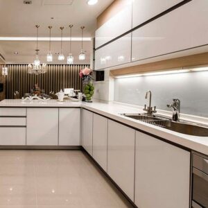 This is a PVC Board Modern Modular Kitchen Furniture Cabinet